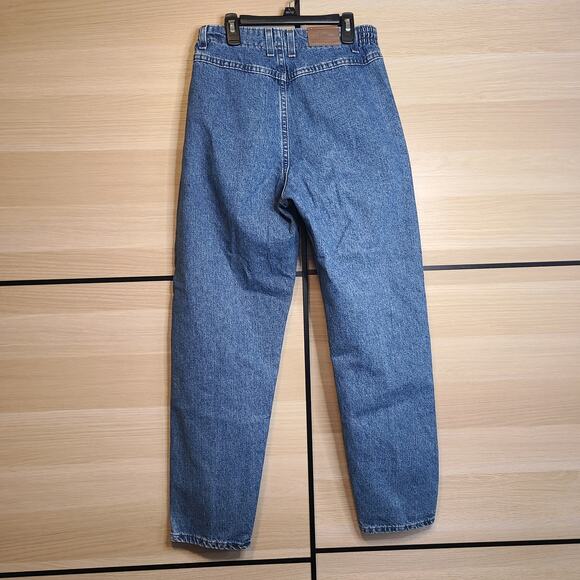 VTG Lee Jeans Womens 8P Short Medium Wash High Elastic Waist Taper Bareback - Picture 2 of 11